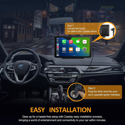 Portable Apple Carplay Screen for Car, Wireless Android Auto Stereo, Easy Install 7 Inch IPS Touch Screen Car Play Adapter, GPS Navigation, Car Audio Receivers Bluetooth, Mirror Link for All Cars